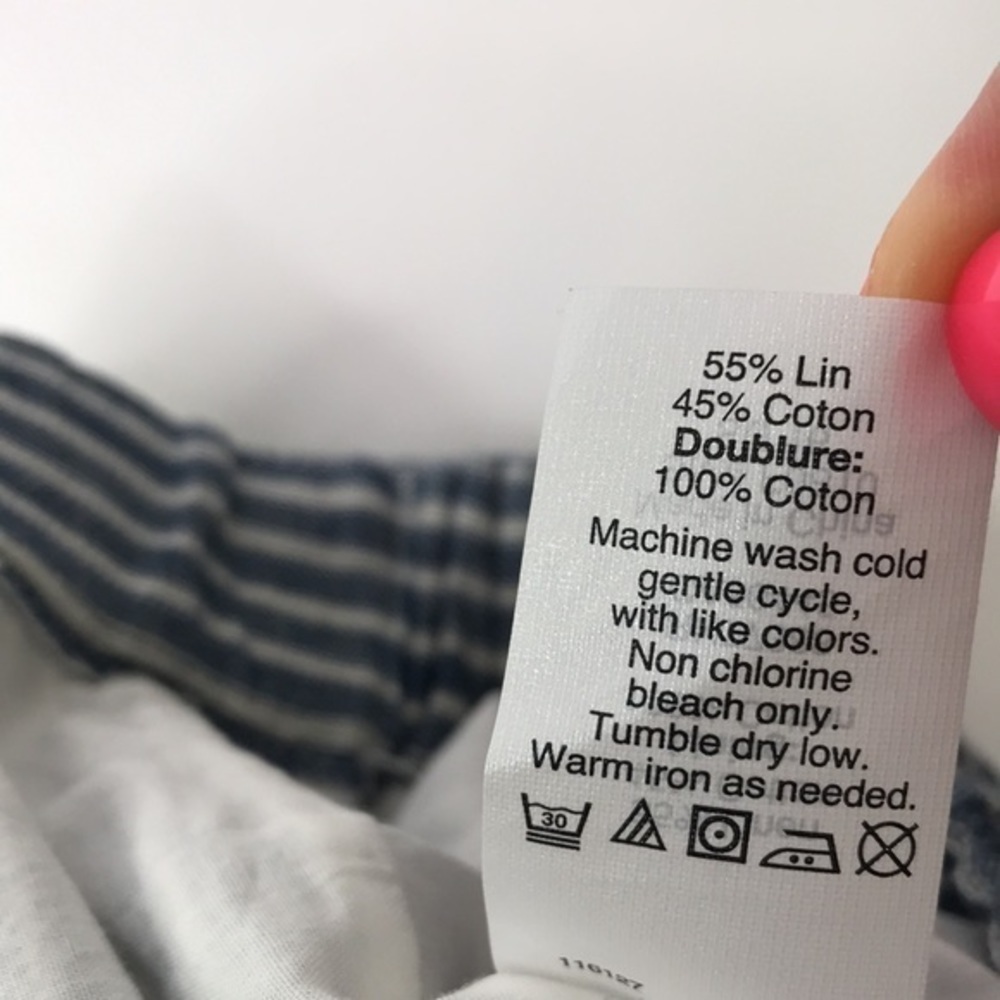 J. CREW Factory Blue/White Striped Linen Skirt XS - Picture 6 of 6